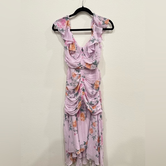 ASTR THE LABEL Lavender Floral High Low Dress - Picture 4 of 5